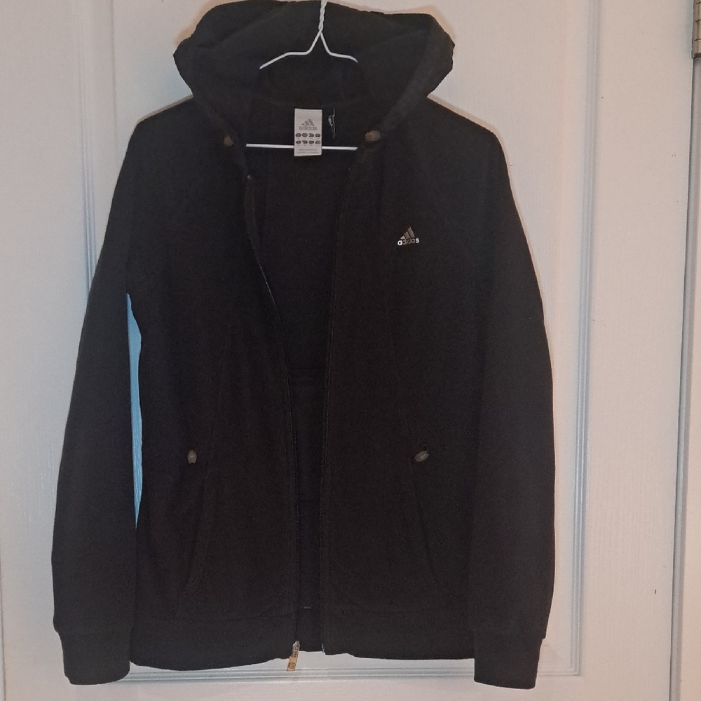 Adidas Black Full-Zip Jacket Hoodie